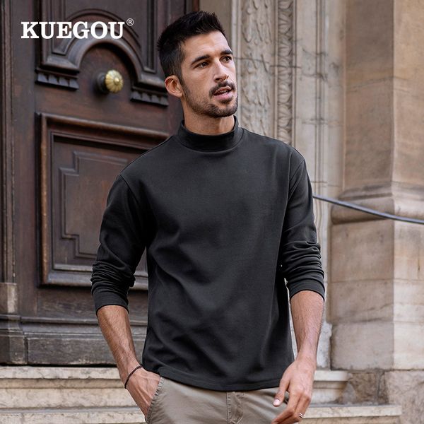 kuegou clothing autumn winter mens t-shirt long sleeve fashionsemi-high collar warm fleece t shirt men plus size pt-1299 210524, White;black
kuegou clothing autumn winter mens t-shirt long sleeve fashionsemi-high collar warm fleece t shirt men plus size pt-1299 210524, White;black