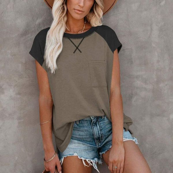 women's t-shirt women sleeve crew neck colorblock workout tunic basic tees 2021 summer streetwear clothes mujer camisetas a40, White
women's t-shirt women sleeve crew neck colorblock workout tunic basic tees 2021 summer streetwear clothes mujer camisetas a40, White