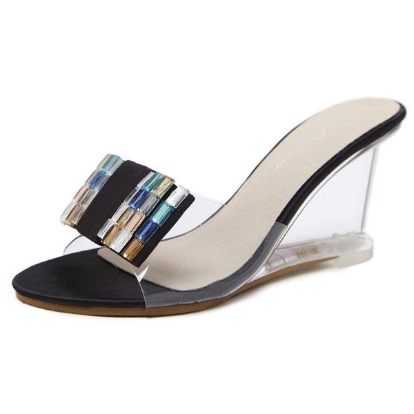 dress shoes big size 34-43 women summer rhinestone transparent wedge heel sandals temperament peeptoe diamond office ladies with heels, Black
dress shoes big size 34-43 women summer rhinestone transparent wedge heel sandals temperament peeptoe diamond office ladies with heels, Black
