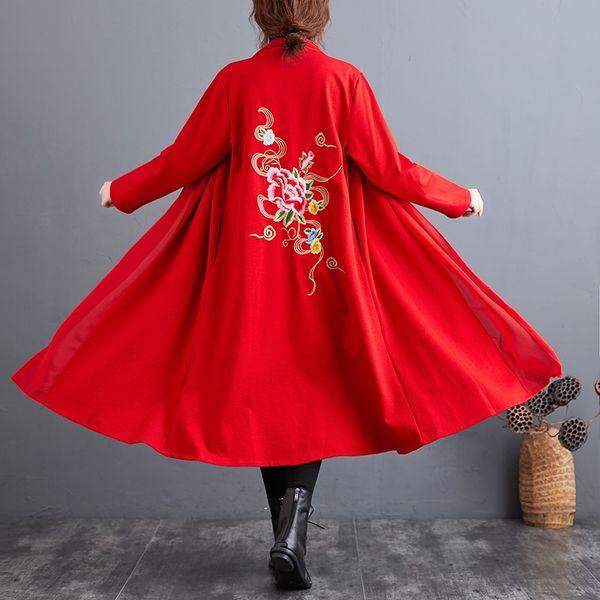 chinese style trench coats autumn windbreakers long jackets for women cotton robe vintage femme han chinese clothing 11425, Red
chinese style trench coats autumn windbreakers long jackets for women cotton robe vintage femme han chinese clothing 11425, Red
