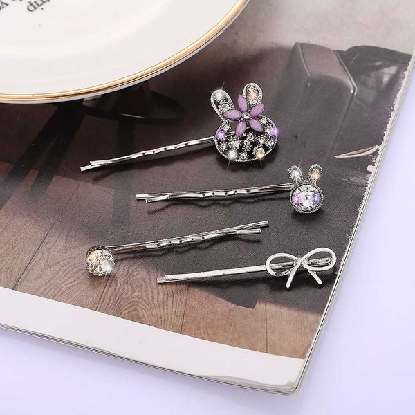 hair ornament inlaid with diamond flower clip set cute cat head water drill hair clip four piece edge clip set, Golden;silver
hair ornament inlaid with diamond flower clip set cute cat head water drill hair clip four piece edge clip set, Golden;silver