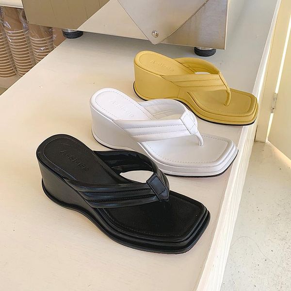 flip flops women platform wedge slippers square toe female fashion summer casual shoes light sole ladies slide, Black
flip flops women platform wedge slippers square toe female fashion summer casual shoes light sole ladies slide, Black