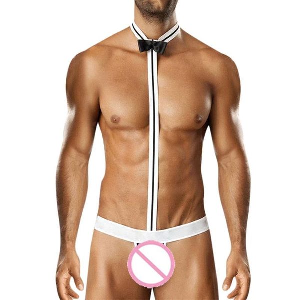 male underwear thong bow tie set comfortable body suit erotic waiter costume 2 colors lingerie briefs men's g-strings, Black;brown
male underwear thong bow tie set comfortable body suit erotic waiter costume 2 colors lingerie briefs men's g-strings, Black;brown