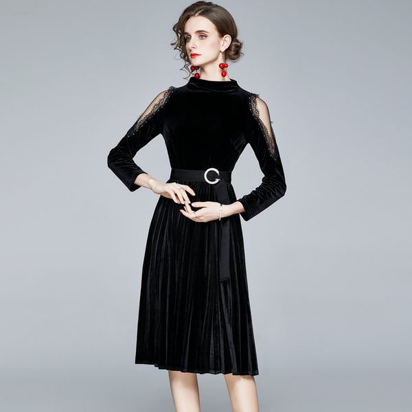 luxury casual drswomen's clothing autumn and winter 2021 style celebrity wind mh splicing long sleeve black dr's skirt, Black;gray
luxury casual drswomen's clothing autumn and winter 2021 style celebrity wind mh splicing long sleeve black dr's skirt, Black;gray