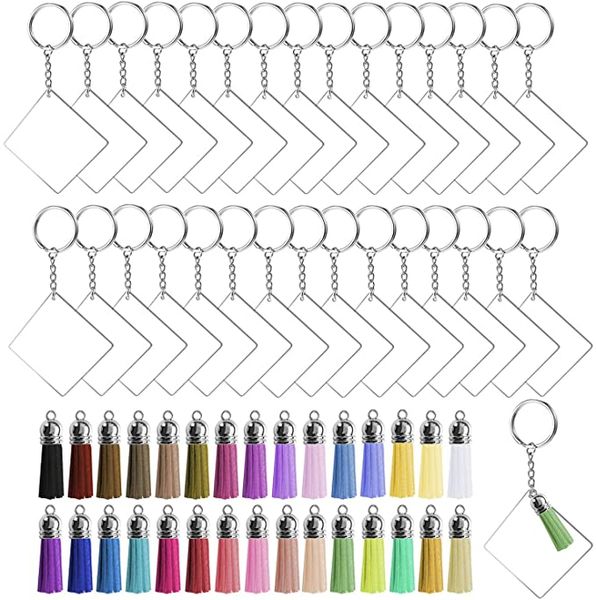 kimter 120 pcs square acrylic keychain blanks tassels set women bag pendant car key rings with chain diy crafts making kit w41f, Silver
kimter 120 pcs square acrylic keychain blanks tassels set women bag pendant car key rings with chain diy crafts making kit w41f, Silver