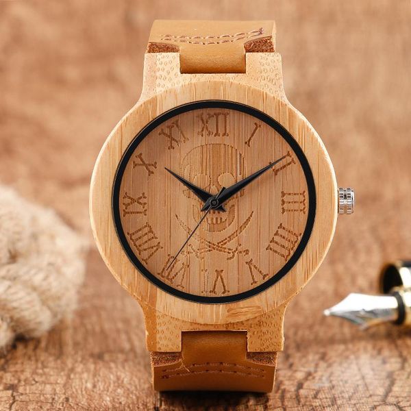 wristwatches cool hand-made skull roman number dial engraving wood watches fashion men's quartz nature wooden wristwatch genuine leathe, Slivery;brown
wristwatches cool hand-made skull roman number dial engraving wood watches fashion men's quartz nature wooden wristwatch genuine leathe, Slivery;brown
