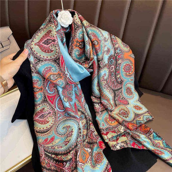 scarves nepale folk cashew flower printed sunscreen shawl women's thin summer style with air conditioning silk scarf, Blue;gray
scarves nepale folk cashew flower printed sunscreen shawl women's thin summer style with air conditioning silk scarf, Blue;gray