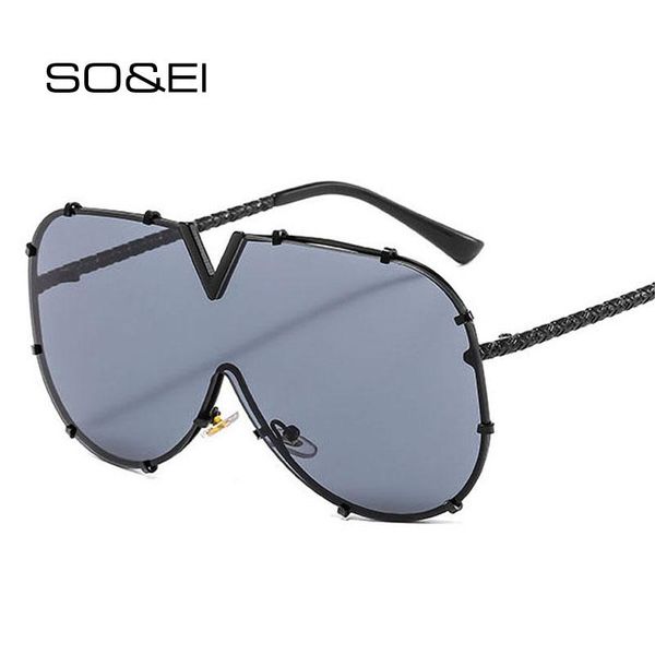 sunglasses so&ei fashion oversized one piece pilot women brand designer vintage men outdoor big shades goggle uv400 sun glasses, White;black
sunglasses so&ei fashion oversized one piece pilot women brand designer vintage men outdoor big shades goggle uv400 sun glasses, White;black