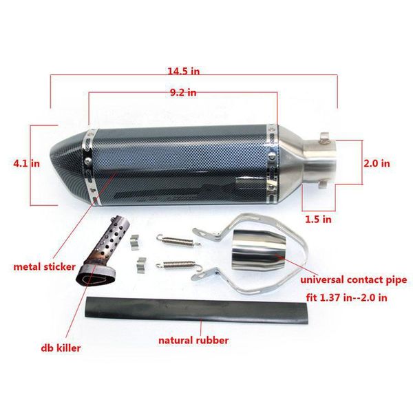 motorcycle exhaust system 51mm universal modified pipe muffler scooter for cbr125 cbr250 cb400 cb600 yzf fz400 z750 zx-6r z1000
motorcycle exhaust system 51mm universal modified pipe muffler scooter for cbr125 cbr250 cb400 cb600 yzf fz400 z750 zx-6r z1000