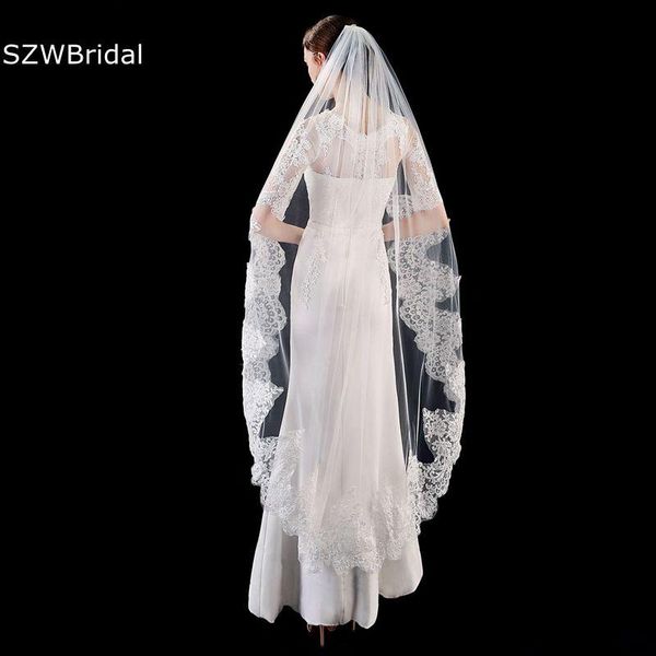 bridal veils arrival lace applique wedding veil ivory bride accessories welon slubny sposa krótki, Black
bridal veils arrival lace applique wedding veil ivory bride accessories welon slubny sposa krótki, Black