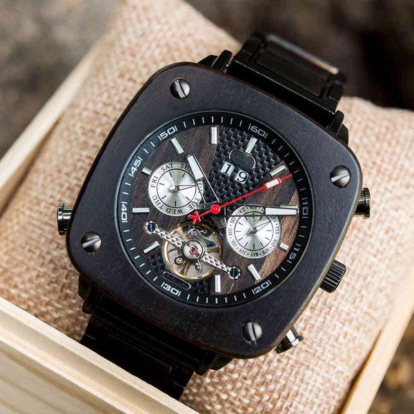 men mechanical clock bobo bird housing automatic hollow out movement with calendar week and dual time zone function, Slivery;brown
men mechanical clock bobo bird housing automatic hollow out movement with calendar week and dual time zone function, Slivery;brown