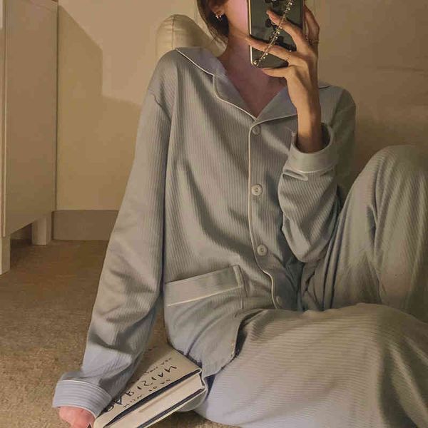 sleepwear blue minimalist autumn chic loose nightwear women brief comfortable homewear pajamas sets, Black;red
sleepwear blue minimalist autumn chic loose nightwear women brief comfortable homewear pajamas sets, Black;red