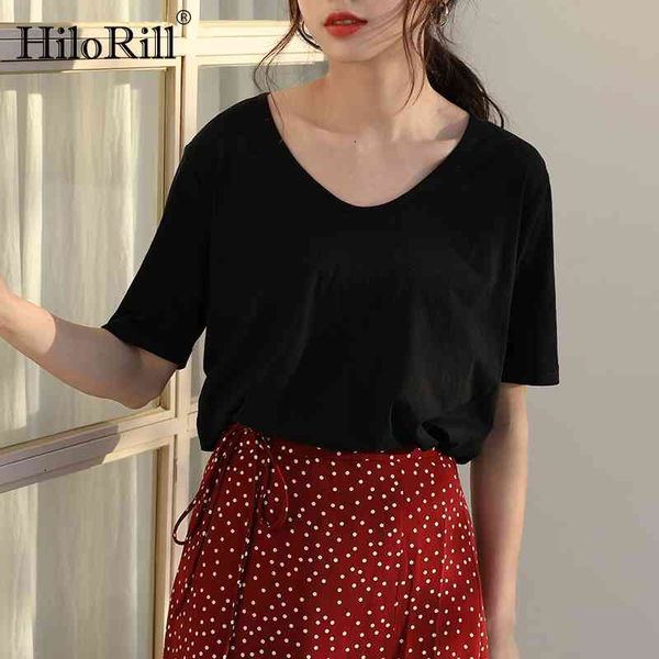 casual v neck t shirt women summer short sleeve loose basic tshirt solid office wear cotton tee femme camiseta 210508, White
casual v neck t shirt women summer short sleeve loose basic tshirt solid office wear cotton tee femme camiseta 210508, White