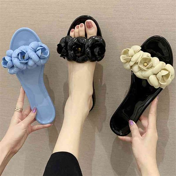 sweet women flower appliques slippers pvc jelly shoes flat heel soft stretch elegant celebrities leisure slides outdoor beach 210619, Black
sweet women flower appliques slippers pvc jelly shoes flat heel soft stretch elegant celebrities leisure slides outdoor beach 210619, Black
