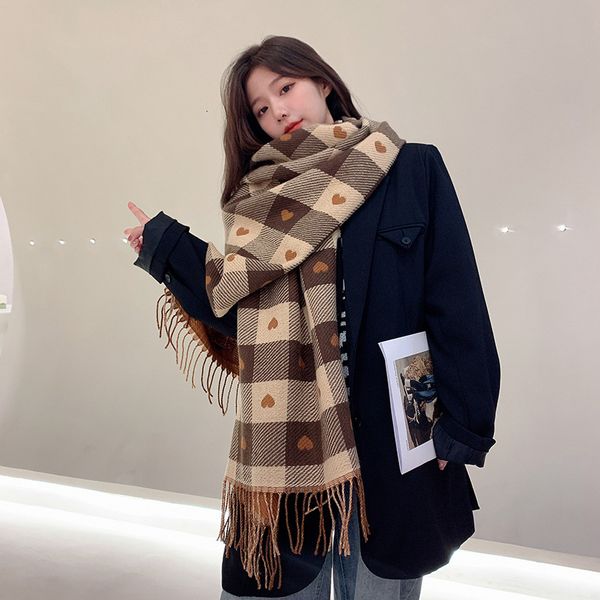 shawl scarf net red love plaid long imitation cashmere 2021 autumn and winter korean tassel double-sided thickened student, Blue;gray
shawl scarf net red love plaid long imitation cashmere 2021 autumn and winter korean tassel double-sided thickened student, Blue;gray