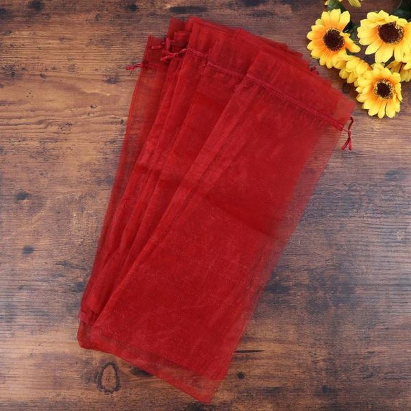 gift wrap 10pcs sheer organza bottle cover bags (red) 
gift wrap 10pcs sheer organza bottle cover bags (red)