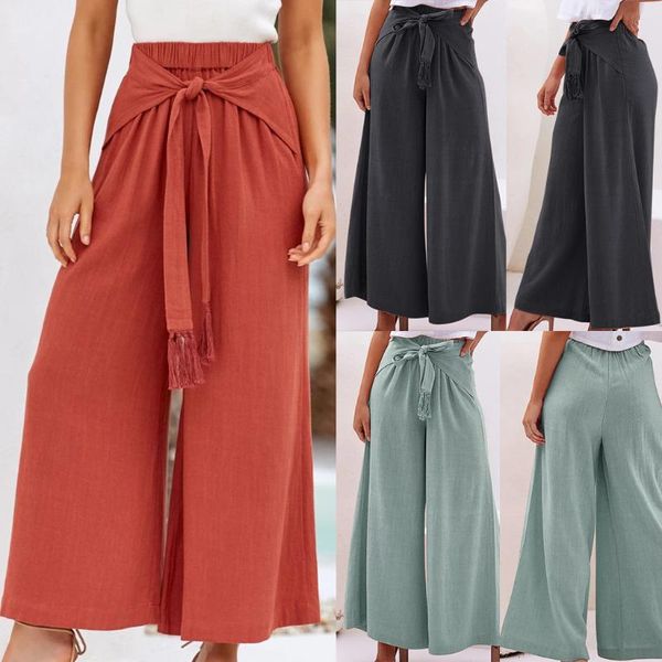 women's pants & capris women casual solid bandage hight waist pockets loose long wide leg summer wide-band wide-leg, Black;white
women's pants & capris women casual solid bandage hight waist pockets loose long wide leg summer wide-band wide-leg, Black;white