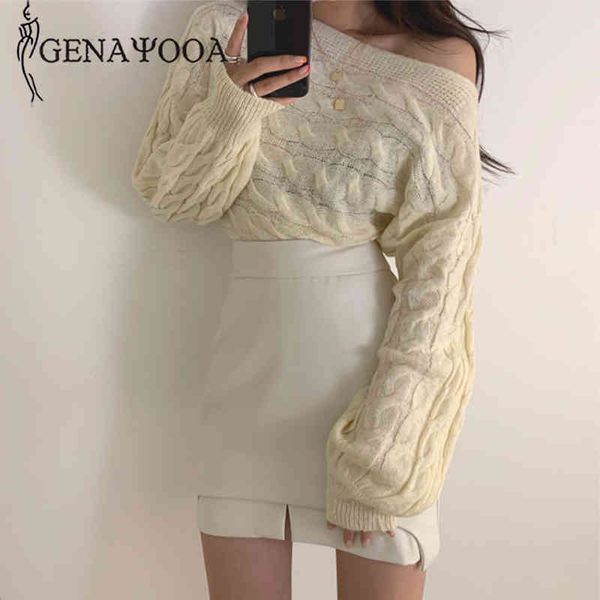 genayooa cashmere sweater winter solid knit long sleeve women loose pullover jumper ladies off shoulder 210417, White;black
genayooa cashmere sweater winter solid knit long sleeve women loose pullover jumper ladies off shoulder 210417, White;black