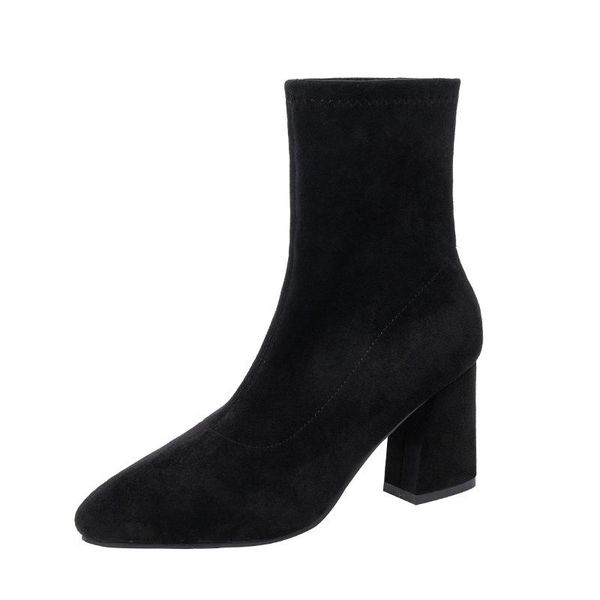 boots autumn and winter high-heeled shoes pointed toe killer booties thin elastic socks, Black
boots autumn and winter high-heeled shoes pointed toe killer booties thin elastic socks, Black