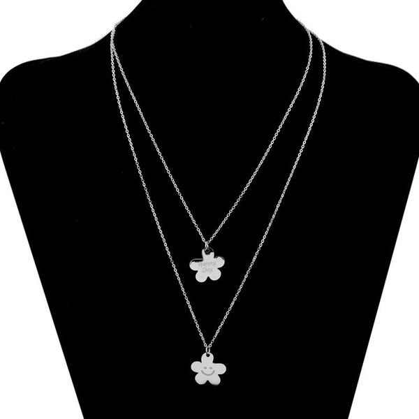 chains fashion stainless steel flower necklace two wearing clavicle chain female mix and stack small, Silver
chains fashion stainless steel flower necklace two wearing clavicle chain female mix and stack small, Silver