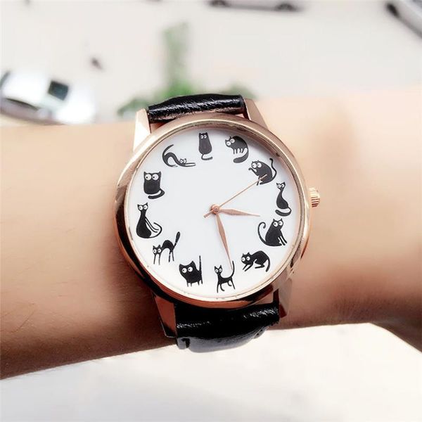 wristwatches fashion casual watches women lovely cat leather sport quartz wrist hour clock relojes relogio feminino d30, Slivery;brown
wristwatches fashion casual watches women lovely cat leather sport quartz wrist hour clock relojes relogio feminino d30, Slivery;brown