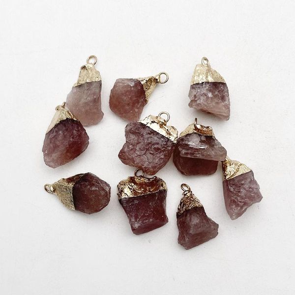 charms natural strawberry quartz pendant gravel crystal gem healing reiki stone necklace for jewelry making charm accessories 10pc, Bronze;silver
charms natural strawberry quartz pendant gravel crystal gem healing reiki stone necklace for jewelry making charm accessories 10pc, Bronze;silver