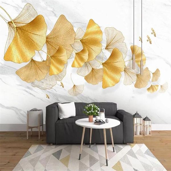 custom 3d embossed golden ginkgo leaves mural non woven fabric wallpaper wall painting bedroom living room background home decor wallpapers
custom 3d embossed golden ginkgo leaves mural non woven fabric wallpaper wall painting bedroom living room background home decor wallpapers