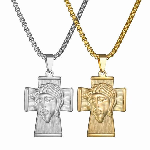 pendant necklaces 2 colors stainless steel christian hip hop women charm clavicle chain jesus head cross necklace, Silver
pendant necklaces 2 colors stainless steel christian hip hop women charm clavicle chain jesus head cross necklace, Silver