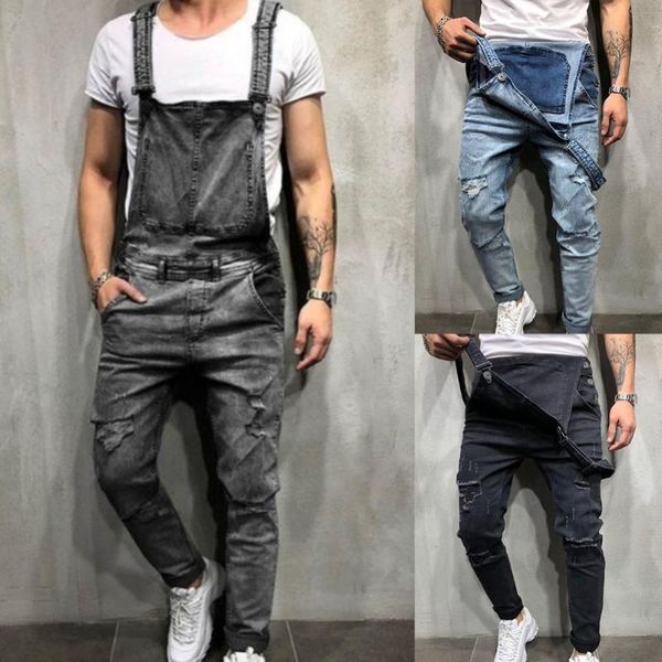 men's jeans s retro summer men ripped denim overalls destroyed hole long pants jumpsuit, Blue
men's jeans s retro summer men ripped denim overalls destroyed hole long pants jumpsuit, Blue