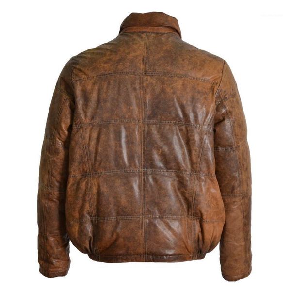 men's leather & faux russia winter men vintage italy sheepskin genuine coat stand collar do old down jacket brown, Black
men's leather & faux russia winter men vintage italy sheepskin genuine coat stand collar do old down jacket brown, Black