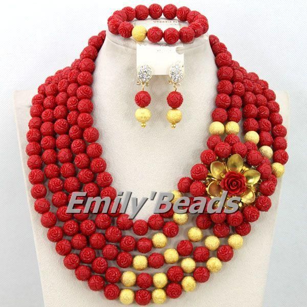earrings & necklace nigerian red beads jewelry sets african costume wedding coral set party woman cj385, Silver
earrings & necklace nigerian red beads jewelry sets african costume wedding coral set party woman cj385, Silver