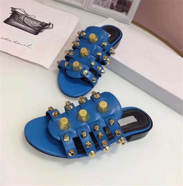 slippers 2021 fashion golden studs ladies slip on blue smooth leather women straps flat sandals summer dress shoes, Black
slippers 2021 fashion golden studs ladies slip on blue smooth leather women straps flat sandals summer dress shoes, Black