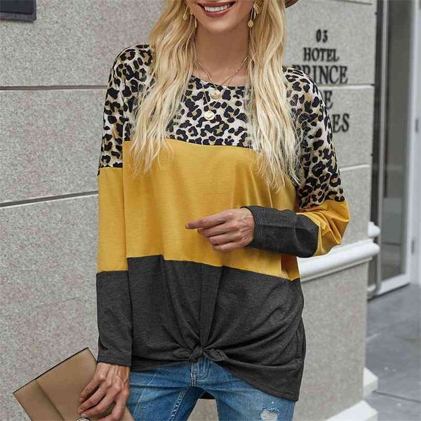 autumn leopard print stitching contrast stripe long sleeve t-shirt for women street fashion hem bow crew neck plus size 210522, White
autumn leopard print stitching contrast stripe long sleeve t-shirt for women street fashion hem bow crew neck plus size 210522, White