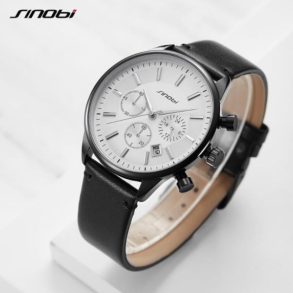 wristwatches sinobi classic fashion watch men chronograph sport waterproof leather men's calendar clock reloigo masculino, Slivery;brown
wristwatches sinobi classic fashion watch men chronograph sport waterproof leather men's calendar clock reloigo masculino, Slivery;brown