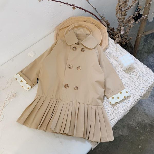 coat spring autumn cotton girl toddler trench kids windbreaker fashion double breasted jacket outfits, Blue;gray
coat spring autumn cotton girl toddler trench kids windbreaker fashion double breasted jacket outfits, Blue;gray