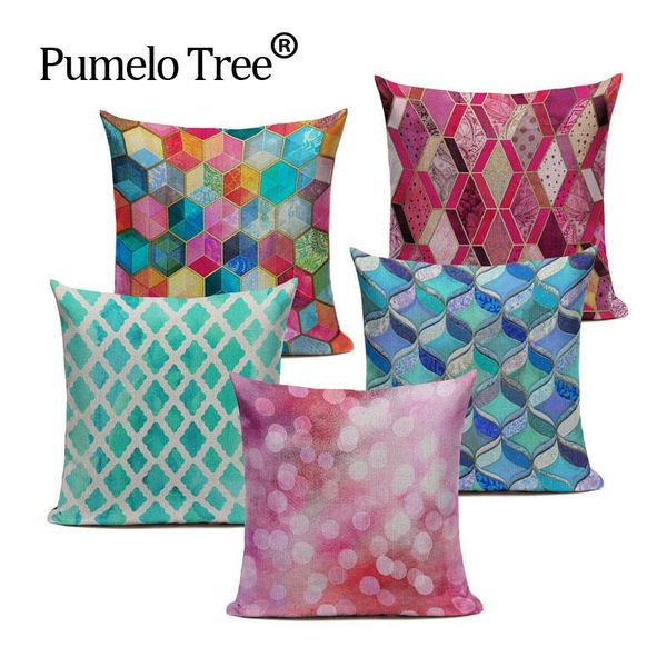 cushion/decorative pillow colorful geometric cushion cover green pink diamond bedroom car cotton linen home decoraction sofa mordon custom c
cushion/decorative pillow colorful geometric cushion cover green pink diamond bedroom car cotton linen home decoraction sofa mordon custom c