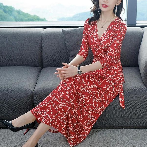 dress v-neck lace up one piece wrapped print casual dresses, Black;gray
dress v-neck lace up one piece wrapped print casual dresses, Black;gray