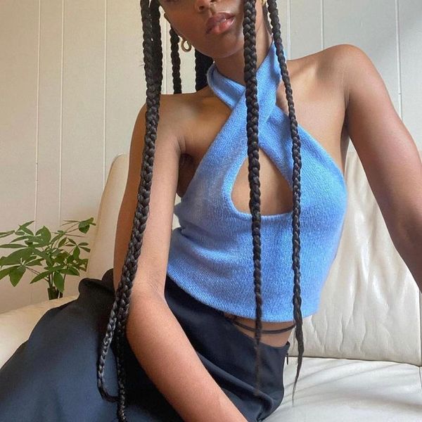 women's tanks & camis y2k aesthetic criss-cross knitted halter women hollow out chest wrap backless cropped cami summer sleevless, White
women's tanks & camis y2k aesthetic criss-cross knitted halter women hollow out chest wrap backless cropped cami summer sleevless, White