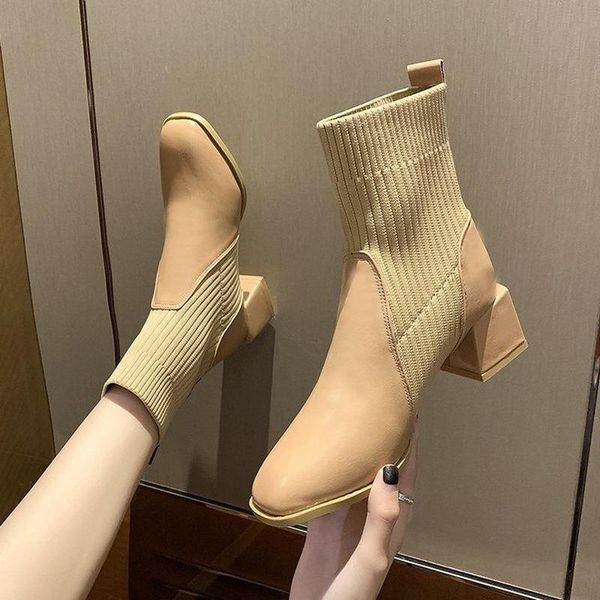 boots autumn winter women ankle platform shoes woman fashion korean square toe socks for 2021, Black
boots autumn winter women ankle platform shoes woman fashion korean square toe socks for 2021, Black