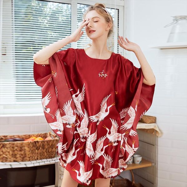 plus size fashion robe women sleepwear bath gown printed design rayon nightdress summer nightgown pijama mujer zh887k, Black;red
plus size fashion robe women sleepwear bath gown printed design rayon nightdress summer nightgown pijama mujer zh887k, Black;red