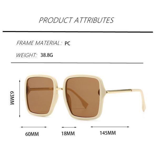 sunglasses color combination oversize square women metal temples elegant fashion decoration sun glasses ladies gafas uv400, White;black
sunglasses color combination oversize square women metal temples elegant fashion decoration sun glasses ladies gafas uv400, White;black