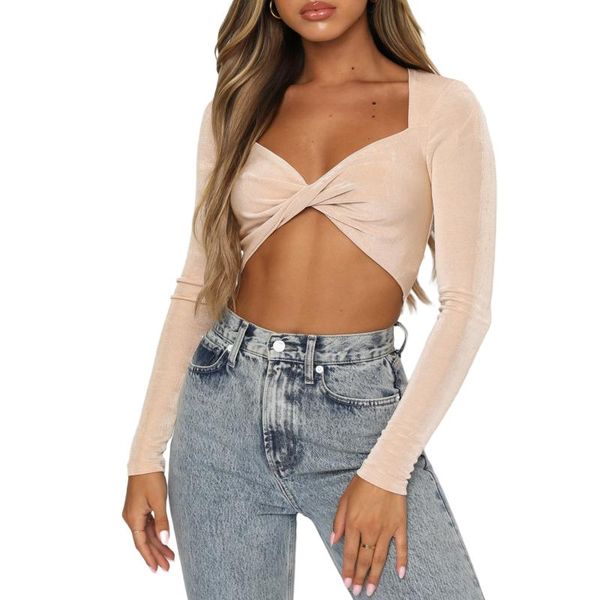 women's t-shirt women solid crop long sleeve v neck basic slim autumn spring female fashion party streetwear 2021, White
women's t-shirt women solid crop long sleeve v neck basic slim autumn spring female fashion party streetwear 2021, White