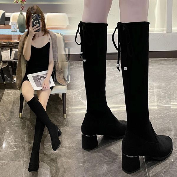 boots 2021 elastic warm short plush thigh high chunky heels cross tied shoes autumn winter women over-the-knee, Black
boots 2021 elastic warm short plush thigh high chunky heels cross tied shoes autumn winter women over-the-knee, Black