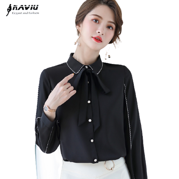 spring fashion women shirt formal long sleeve bow slim blouses office ladies temperament work women's & shirts, White
spring fashion women shirt formal long sleeve bow slim blouses office ladies temperament work women's & shirts, White