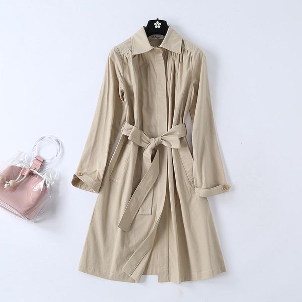 women's trench coats clothing 2021 spring model tie-waist hugging long windbreaker women thin, Tan;black
women's trench coats clothing 2021 spring model tie-waist hugging long windbreaker women thin, Tan;black