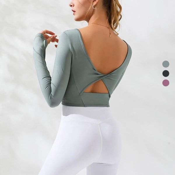 yoga outfit chest pad women tees u shaped twist open back crop autumn long sleeve thumb holes shirts removable
yoga outfit chest pad women tees u shaped twist open back crop autumn long sleeve thumb holes shirts removable