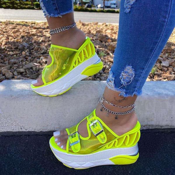 wedges shoes for women high heel sandals summer female open peep toe flip flop femme platform transparent green plus size 35-43, Black
wedges shoes for women high heel sandals summer female open peep toe flip flop femme platform transparent green plus size 35-43, Black