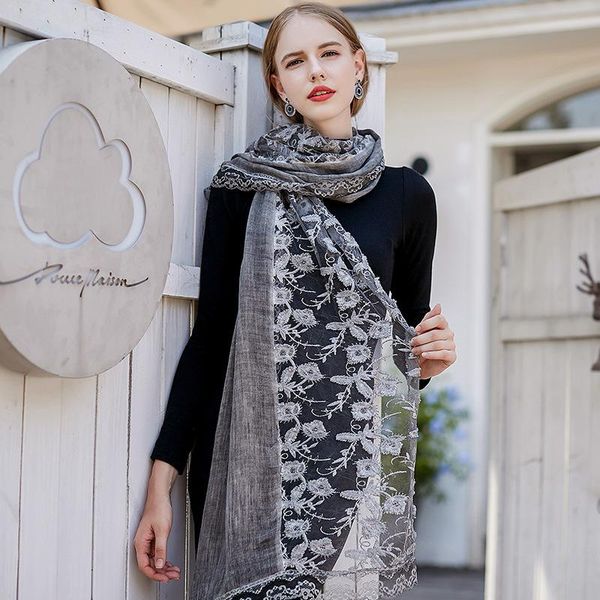 scarves women solid color lace cotton scarf luxury retro style pashmina stole ladies shawls and wraps foulard femme beach, Blue;gray
scarves women solid color lace cotton scarf luxury retro style pashmina stole ladies shawls and wraps foulard femme beach, Blue;gray