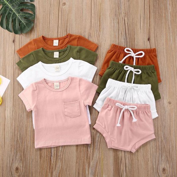 summer children's clothing kids boys girls solid color short sleeve t-shirt +shorts 2pcs outfits cotton tracksuits for 1-6y sets, White
summer children's clothing kids boys girls solid color short sleeve t-shirt +shorts 2pcs outfits cotton tracksuits for 1-6y sets, White