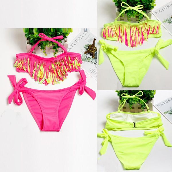 2pcs toddler tassel solid color girls split bikini swimsuit suit size adjustable girl swimwear larger children beach wear one-pieces, Black
2pcs toddler tassel solid color girls split bikini swimsuit suit size adjustable girl swimwear larger children beach wear one-pieces, Black